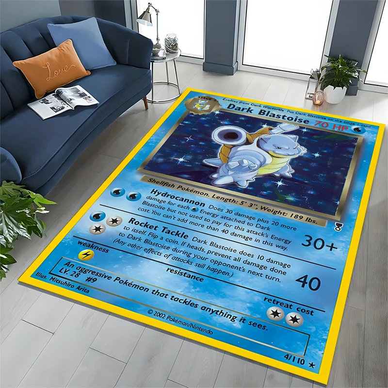 Japanese Anime Pokemon Card Pikachu Charizard Cartoon Pattern Bedside Floor Mat Kid's Room Cloakroom Play Mat Area Rug Tapete