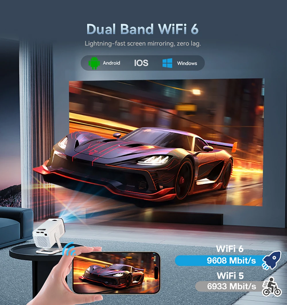 Мини-проектор PROGAGA PG310, 4K, Android 300Ansi, проектор BT5.4 для фильма PG310, умный домашний кинотеатр, портативный проектор для уличного видео