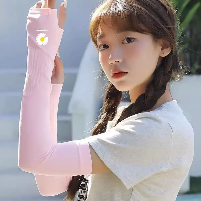 

Спортивные рукава на открытом воздухе с отверстиями для большого пальца, солнцезащитные рукава, длинные модные перчатки без пальцев для мужчин и женщин