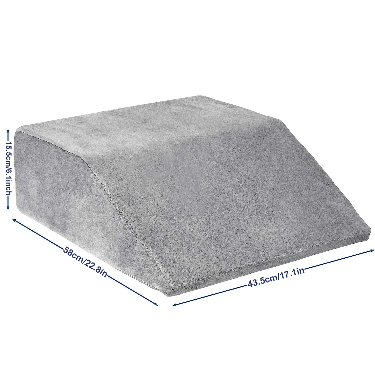 Memory Foam Leg Elevation Pillow, Wedge for Sleeping & Circulation, Relieves Swelling Leg Support with Removable Cover