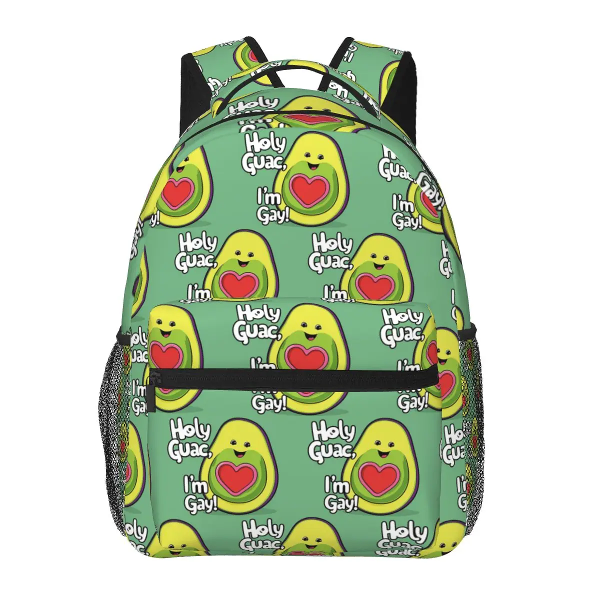 

Holy Guac, I'm Gay! Backpack Hot Sale Daypack Large Capacity Boys Girls BookBag School Bag Shoulder Bags for Men Women