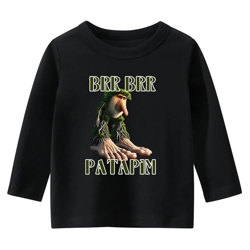 

Tralalero Tralala tung tung tung Brr Brr Patapim Talian Brainrot Kids Long Sleeved Cotton T-shirt Boys Girls Kawaii Casual Tees