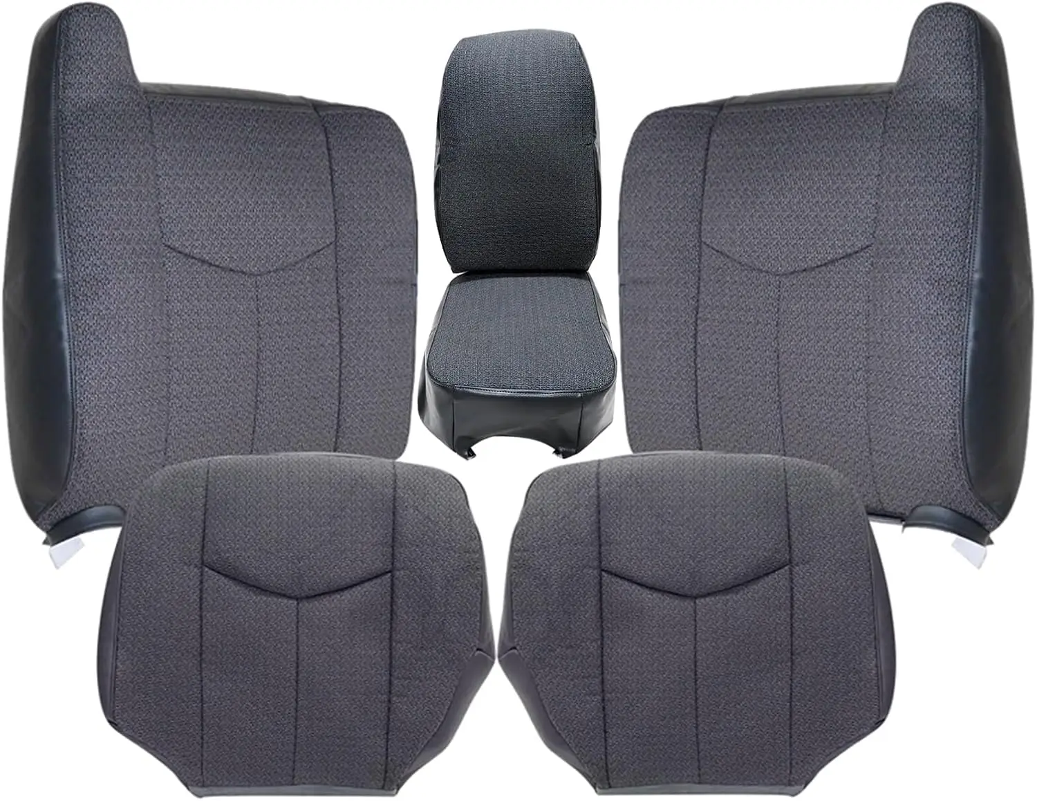 #69C Dark Gray Cloth Driver & Passenger Bottom & Top Lean Back Replacement Seat Covers & Middle Jump Seat Cover fit for Chevy Si