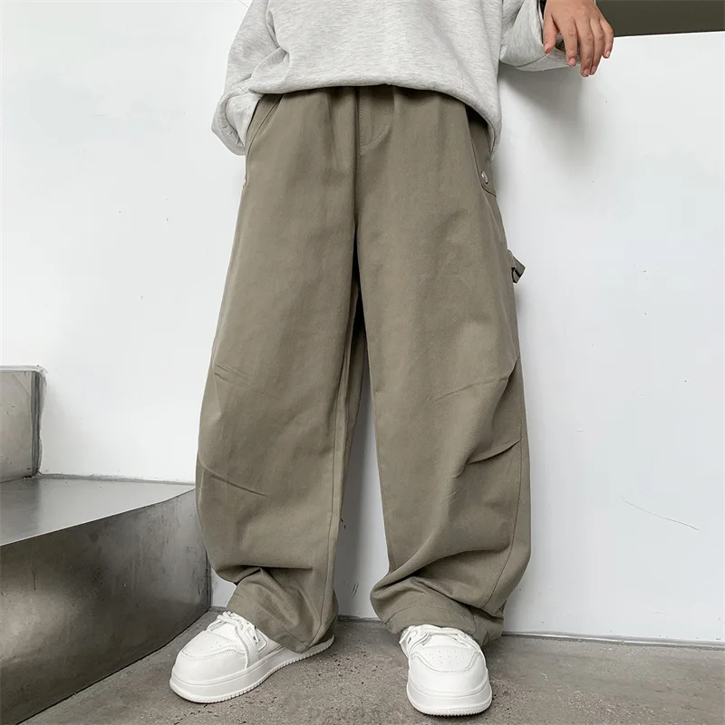 New Autumn Korean Boy's Casual Harem Pants Brief Style Loose Straight Trousers Kids Children Relaxed Fit Sports Sweatpants 5-14Y