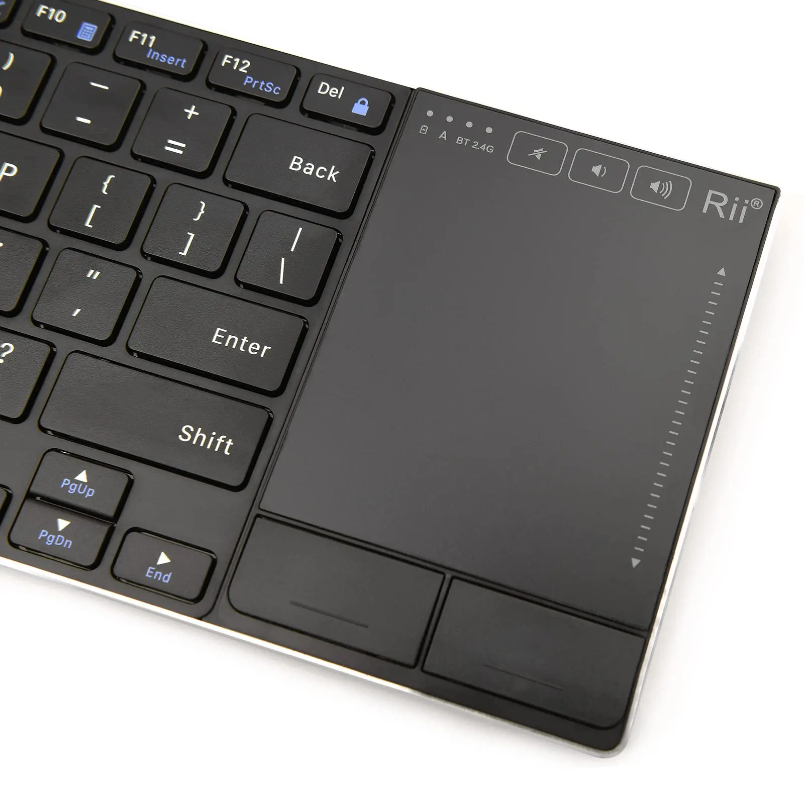 Rii-miniteclado inalámbrico K22S con Bluetooth, teclado recargable con panel táctil multitáctil, Compatible con PC, Mac, portátil y Windows