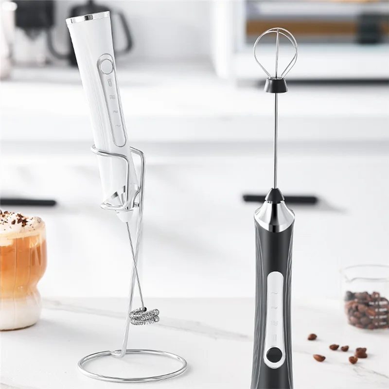 BAAN-Automatic Rotary Whisk Stirrer Electric Egg Beater Handheld Small Stirring Stick White