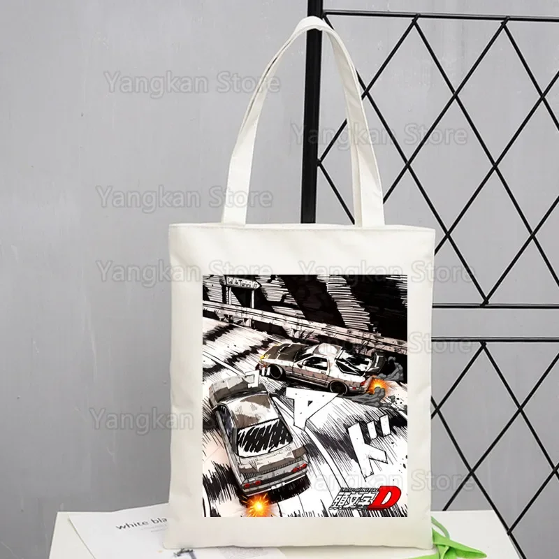 

initial d Shopping Bag Shopper Eco Canvas Cotton Shopper Bolsas De Tela Bag Shoping Reusable Sacolas