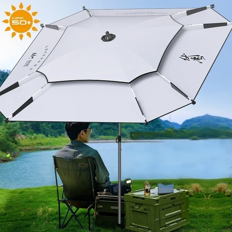 New Fishing Umbrella Upgraded Innovatively Octagonal Fishing Parasol Stainless Backyard Large Parasol Beach Umbrella 2.0-2.4M