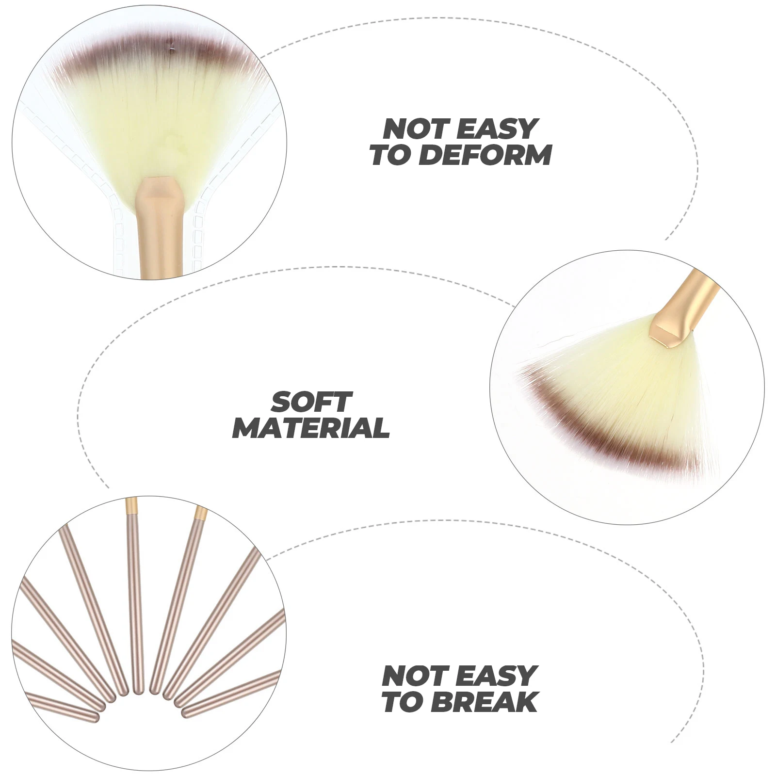 

9pcs Makeup Brushes Kit Fan Shaped Highlight Blush Artificial Fiber Cosmetics Tools Easy Clean Daily Use Professional