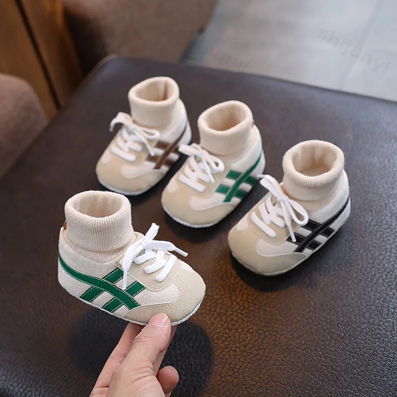 Baby Shoes 2026 Spring Autumn New Newborn Non Drop Socks Sneakers Boys Girls Soft Sole First Walking Shoes Unisex Casual Shoes