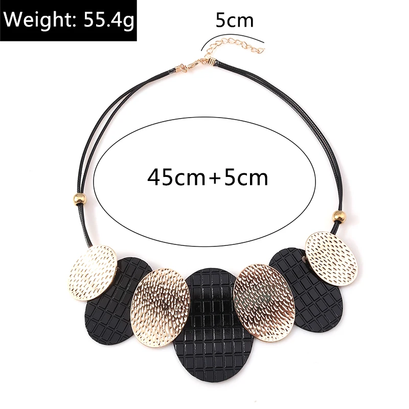 Aihua Round Big Choker Necklaces for Women Handmade Statement Necklace Vintage Maxi Collars Party Jewelry