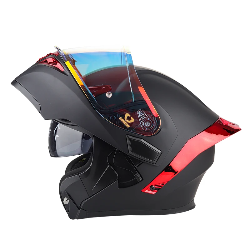 Men Women Flip Up Helmet DOT Approved Fashion Motorbike Full Face Helmets Double Visors Motorcycle Helmet Cascos Para Motos