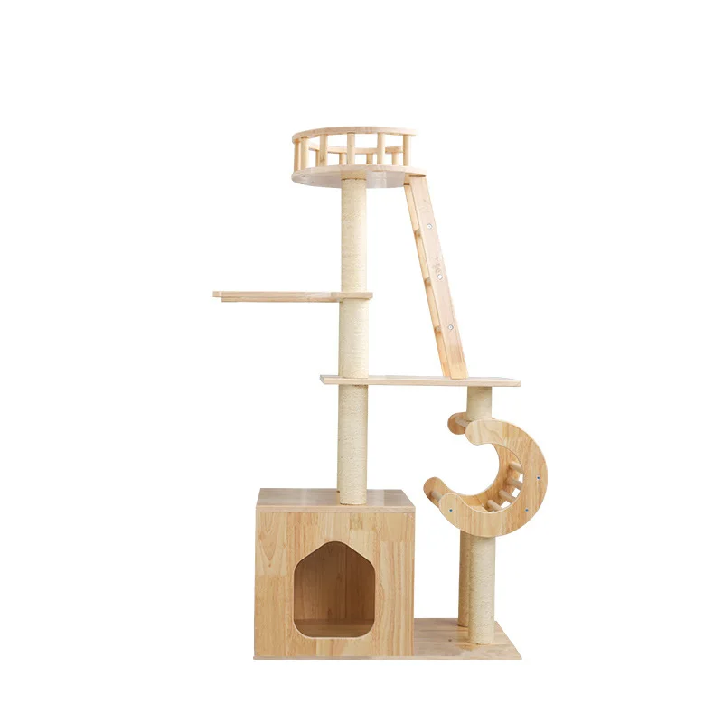 

Solid wood cat climbing frame large cat nest jumping platform shelf pet