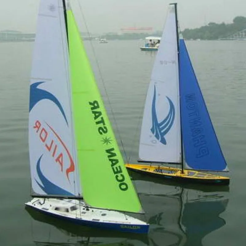 RC Wind Sailboat Model Imitation Carbon Fiber Fiberglass Competition Boat Model Toy Gift Remote Control Sailboat Finished Model