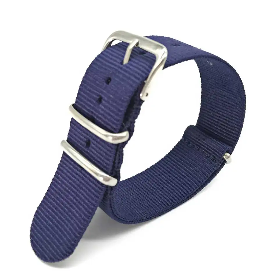 Correa de reloj deportiva de nailon para hombre y mujer, 18mm 20mm 22mm, correa militar de tela nailon con hebilla 4