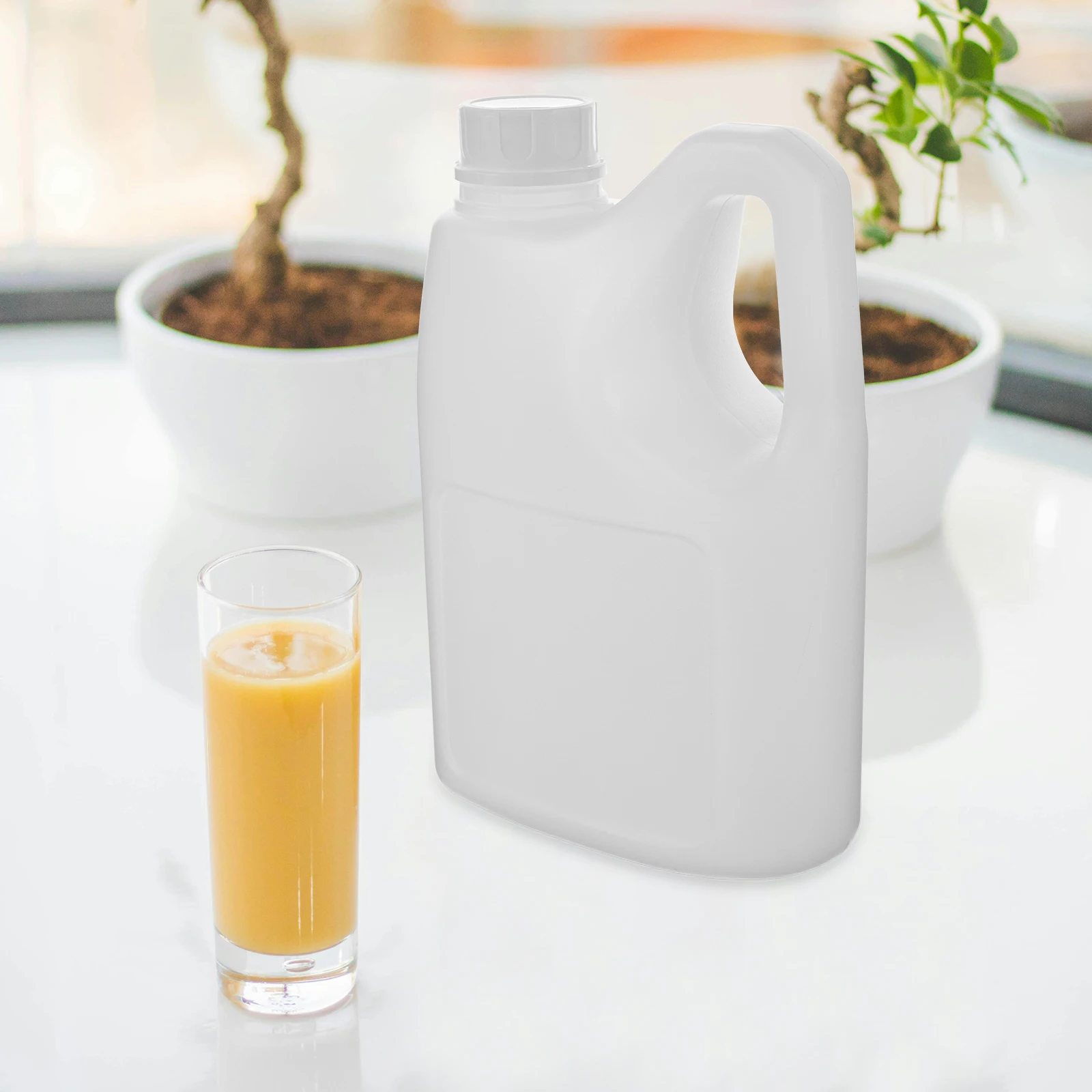 

Juice Bottle 2L Plastic Containers Reusable Smoothie Empty Bottles for Juicing Beverage Jar Milk Tea Portable Storage