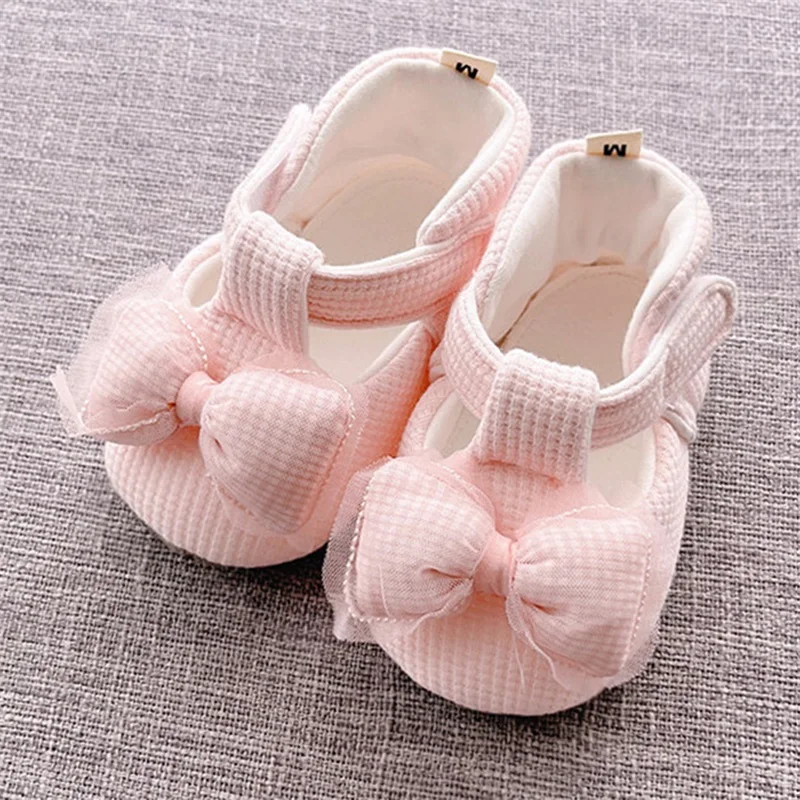 Baby Girl Spring Princess Shoes Cute Bowknot Non-Slip Soft Sole Adorable Fall Shoes