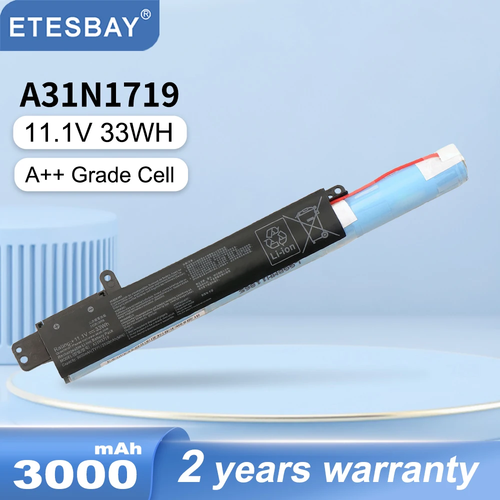 ETESBAY A31N1719 11.1V 33WH  Laptop Battery For Asus X407MA X407UF X407UA X407UB X507MA X507UA X507UF X507UB R507UA R507UB