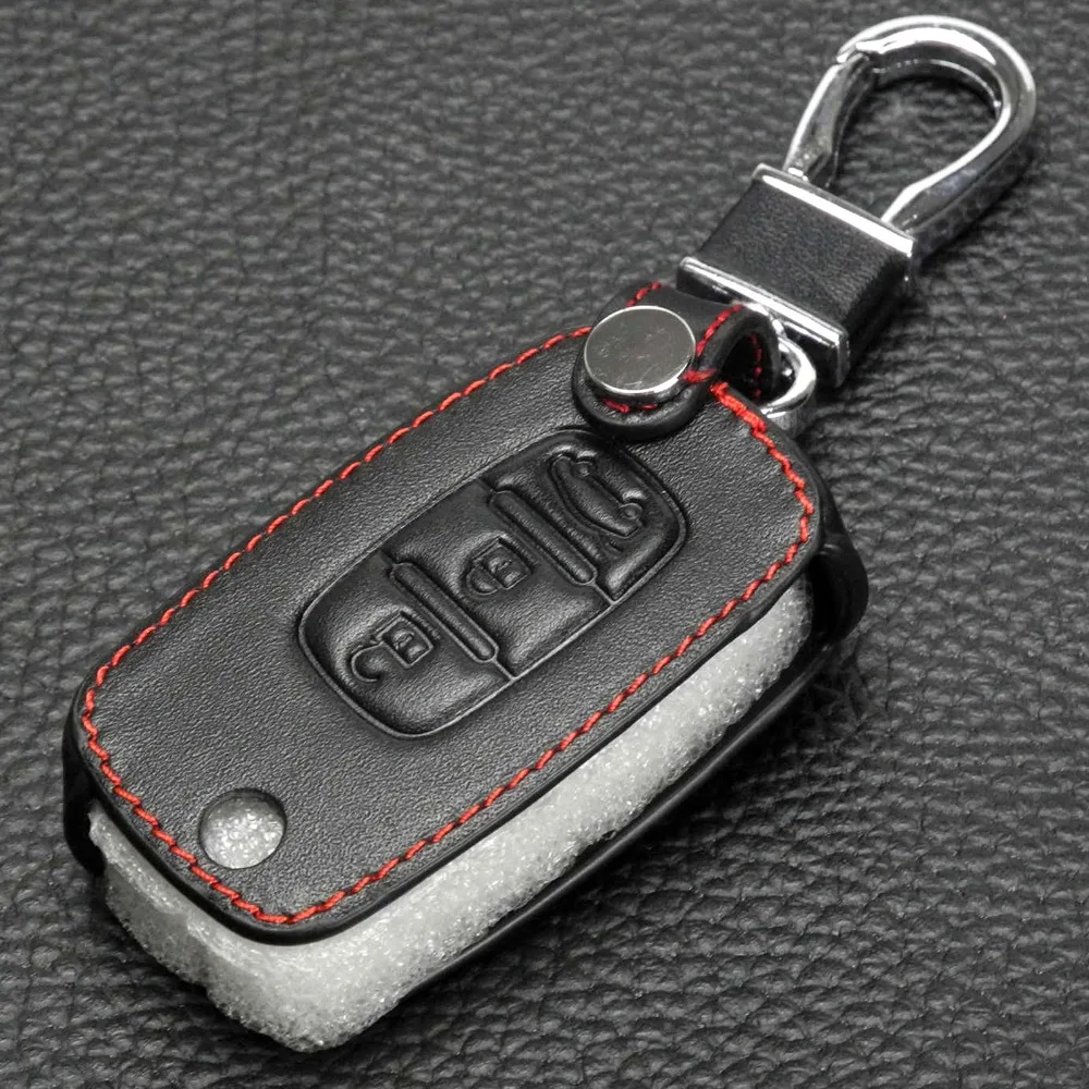 jingyuqin Flip key Leather Case for Renault Dacia LADA Sedan Largus Kalina Granta Vesta X-Ray XRay Remote Fob Cover Protect Set