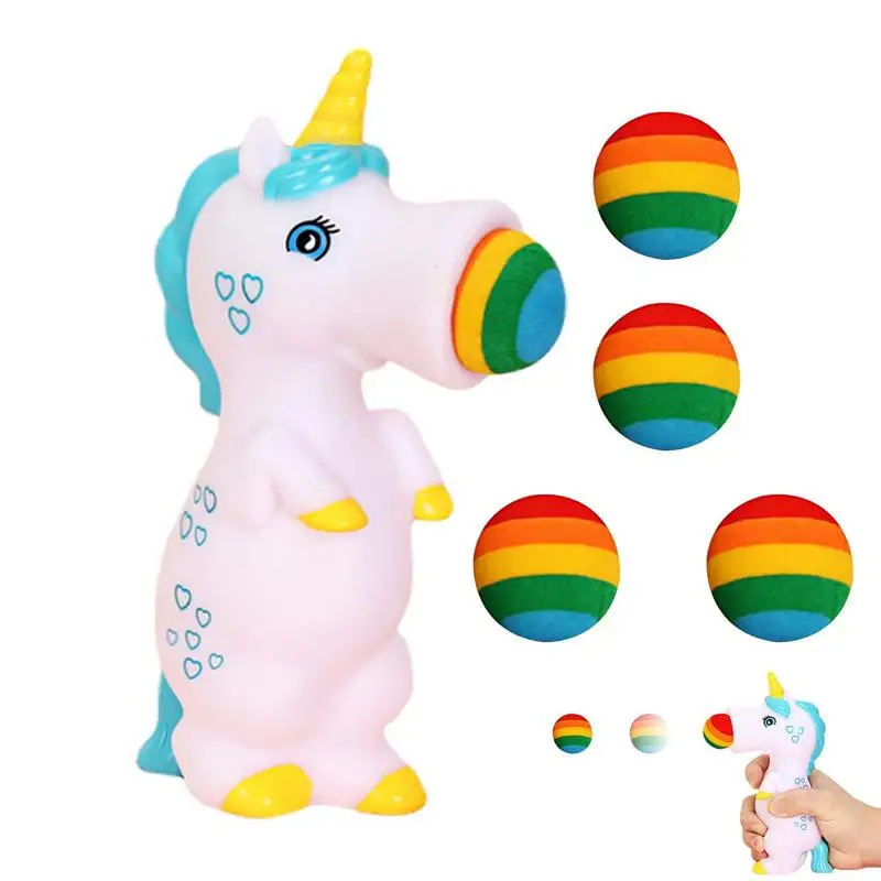 Funny Animal Pop Out Foam Balls Unicorns Squeeze Shoots Ball Kids FidgetToys Stuff Weird Gadgets Autism Sensory Anti Stress Toy