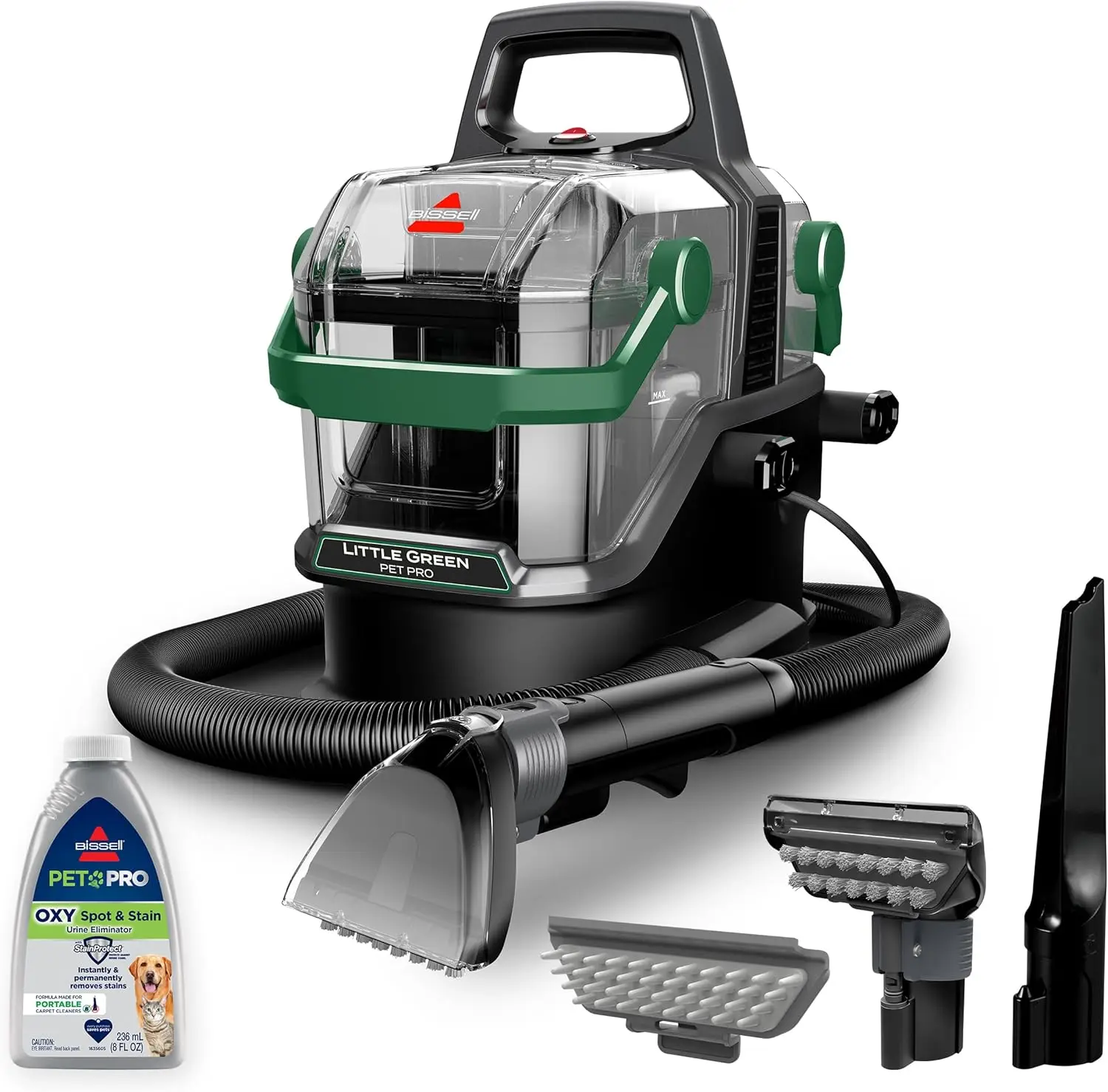 Portable Carpet and Upholstery Deep Cleaner for Cars, Pets, and Tough Stains with Self-Cleaning Tool