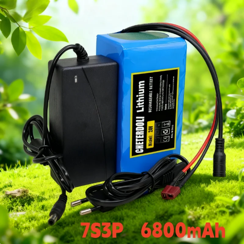 

Fast Charge 24V 6Ah Li-ion Battery Pack Includes 2A Charger Multiple Protection for Scooter Wheelchair 7S3P Long Lifespan