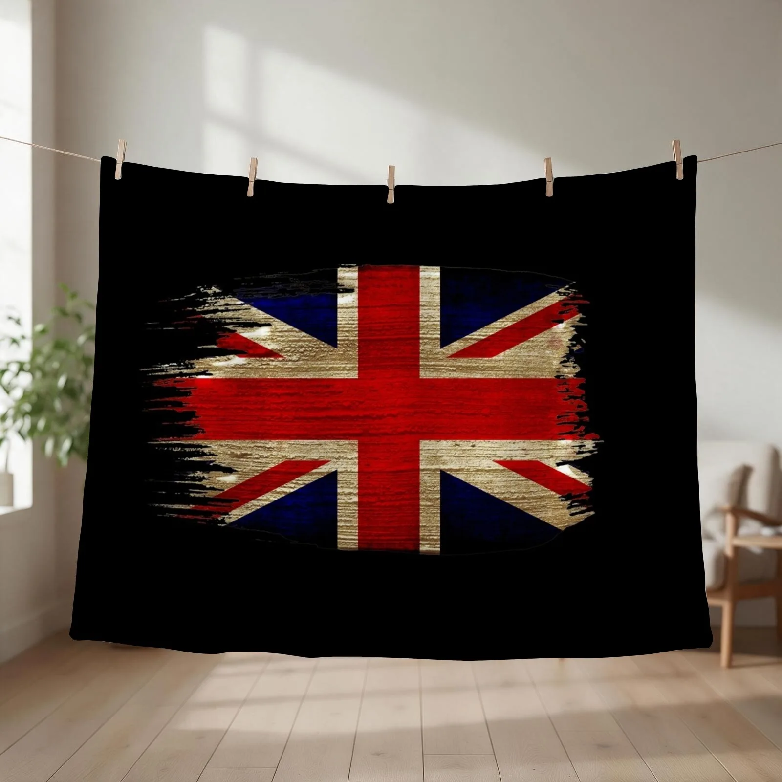 Vintage Union Jack Throw Blanket couch cozy soft plush fuzzy picnic outdoor blanket