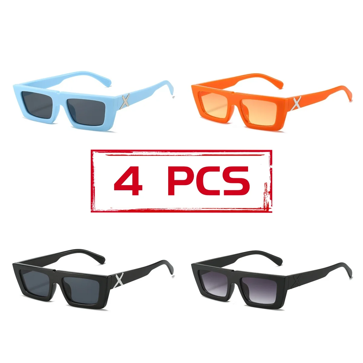 Small frame square personalised temples X modelling sunglasses ladies daily streetwear accessories men\'s UV protection driving