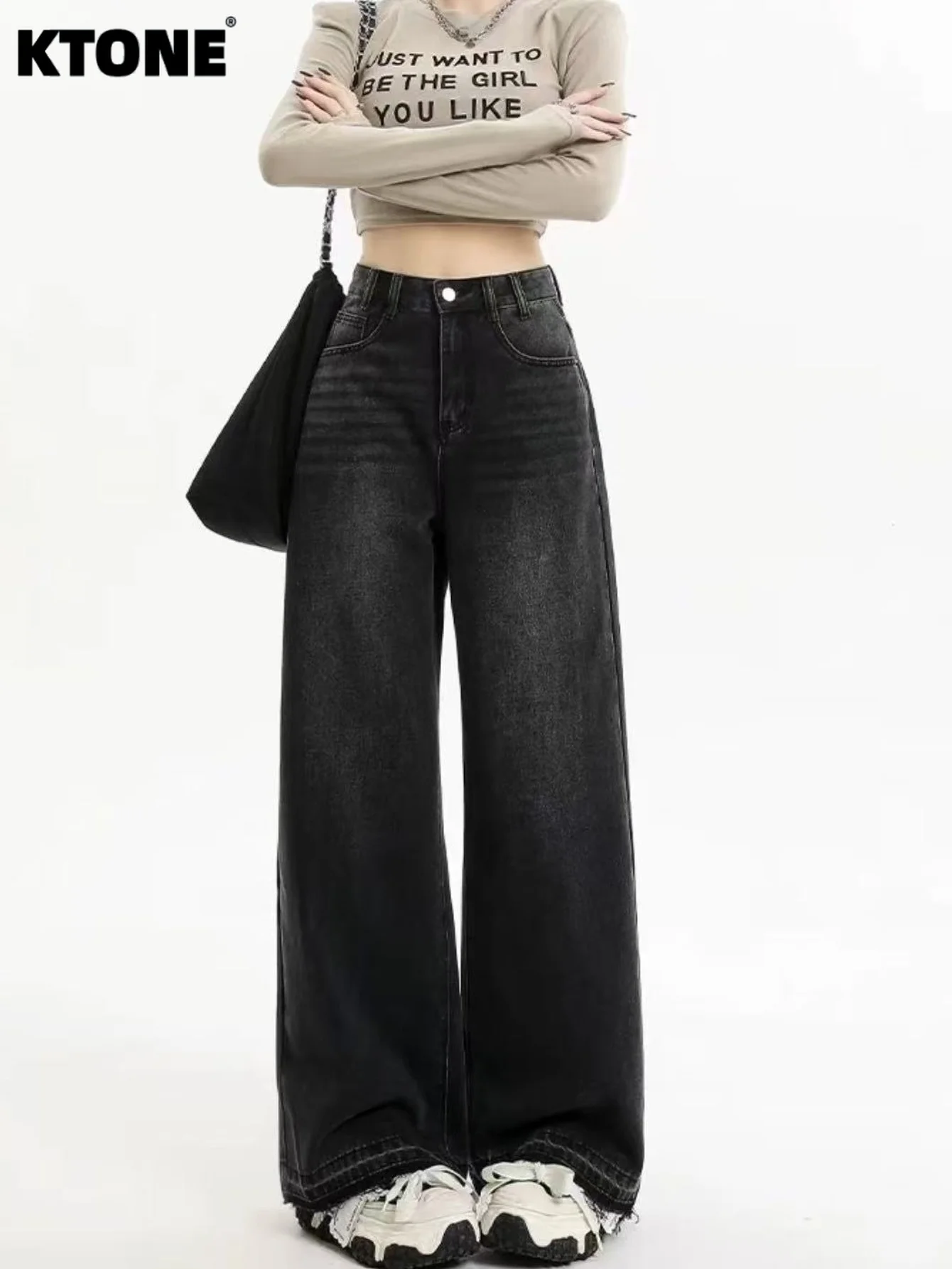 

Джинсы Y2K, черные, свободного кроя, из светлого денима, в стиле ретро, Harajuku, без аксессуаров и ремней.