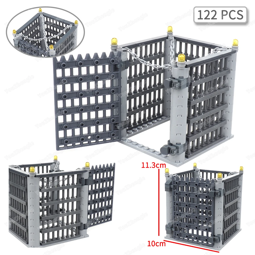 Wildernis Invezaangement Kettingen Kooi Bouwsteen MOC cijfers Capture Mutation Grote Monster Scène Model Kinderen Geschenken Jongens Speelgoed