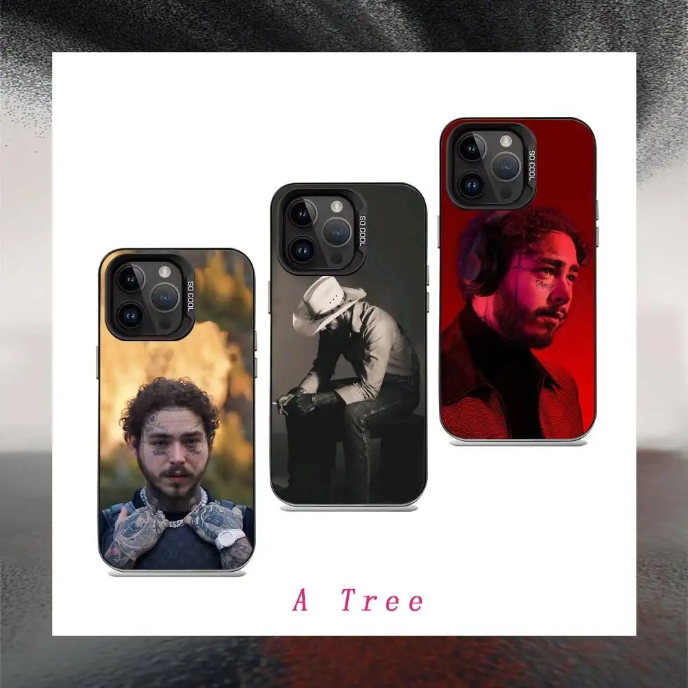 

King P-Post M-Malone Phone Case For iPhone 16,15,14,13,12,17,Pro,MAX Black Matte Shockproof Cover