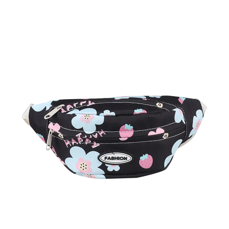 Girls Bag 2023 Summer New Lovely and Sweet Flower Chest Bag Waist Packs Kids Bags for Girls Fashion All-match Daily Wear Cool