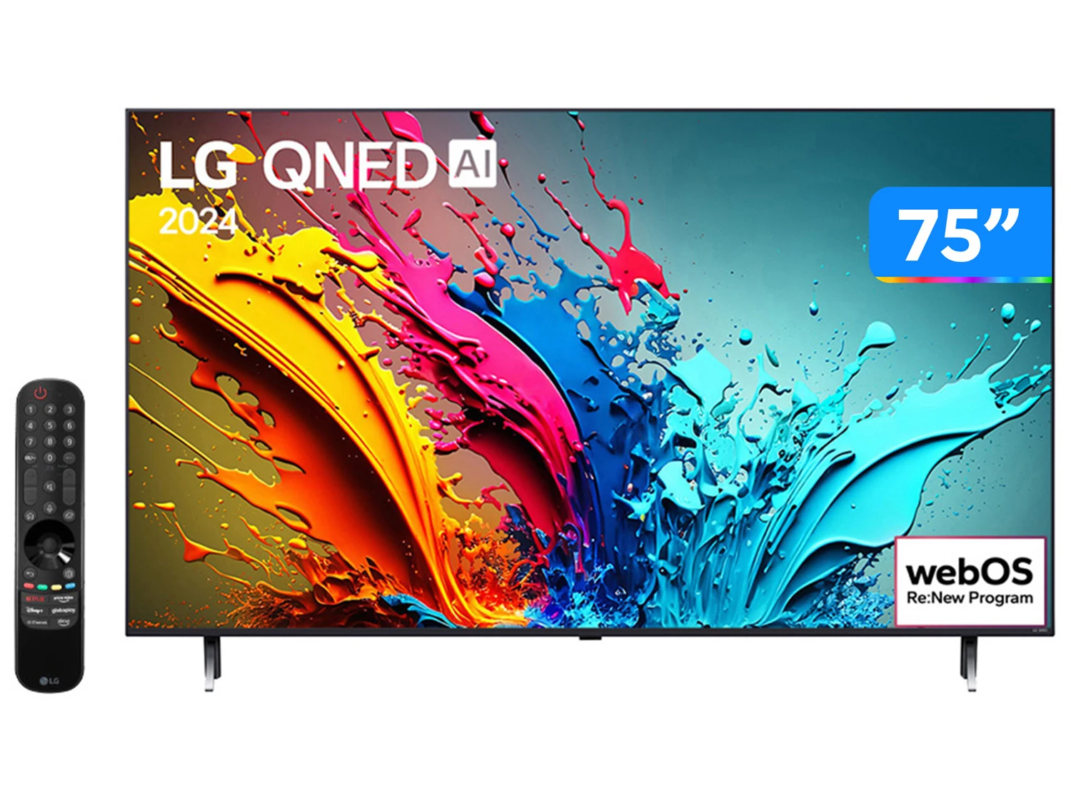Smart TV LG 75″ 4K QNED 75QNED85T 2024 com AI α8 Gen8
