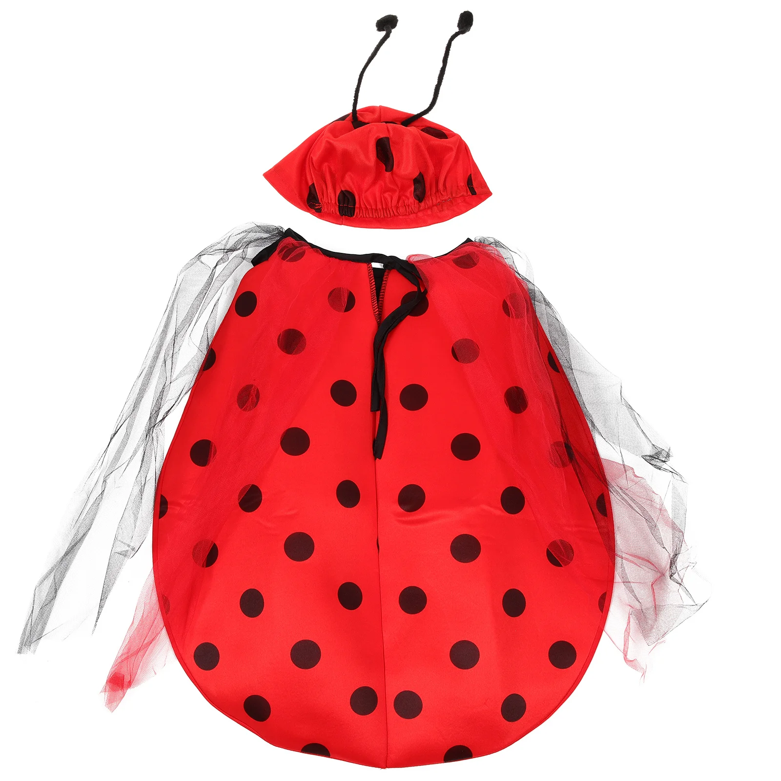 

2Pcs Girls Ladybug Dress Wings Headband Set Halloween Birthday Party Play Pretend Dress Up Costume Ladybug Wing