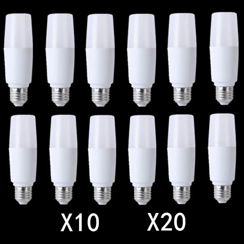 20 Pcs 5/7/9/12W  LED Cylindrical Corn Bulb E27 Light Bulb 220V LED Lamp Home Decoration Chandelier Candle Light Home Light