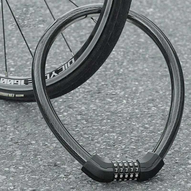 

Mountain Bike Cable Lock Anti-Theft 5 Digits Combination Lock Bike Cable Locks For Electric Vehicle Mountain Bike And Scooter