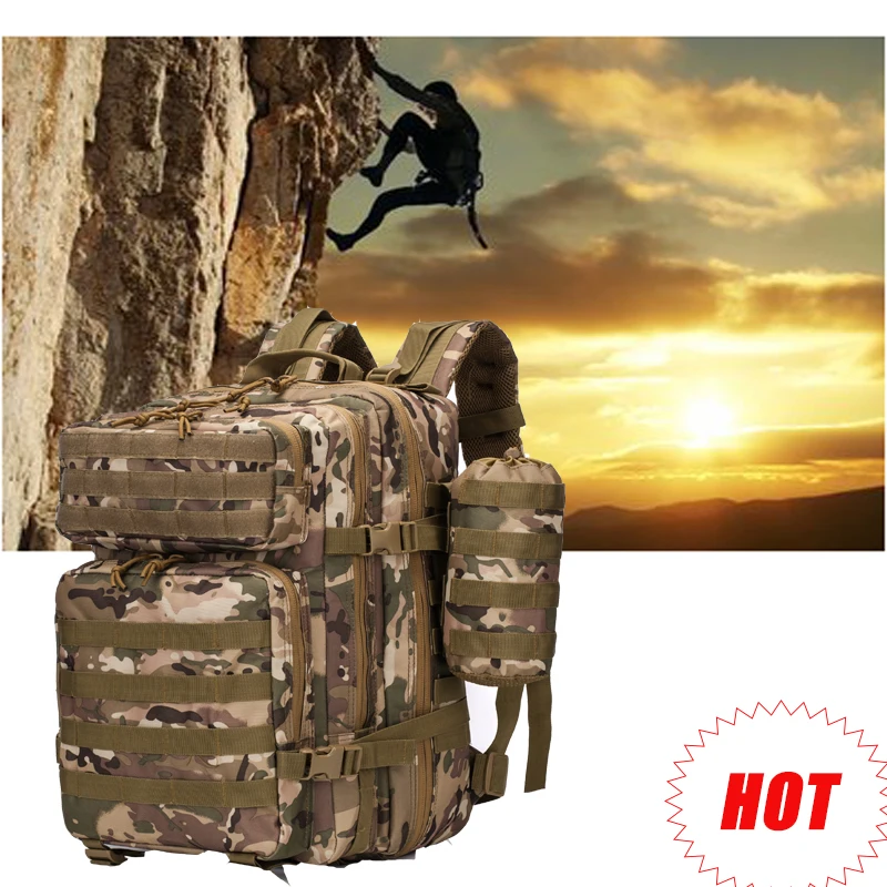 

Capacity Men Army Tactical Military Backpack Camping Trekking Fishing Bag Waterproof Rucksacks Large Travel Hunting Softback