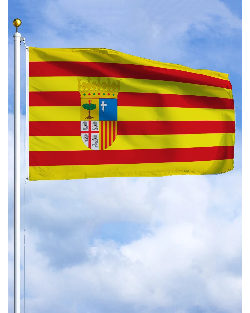 60×90 90x150 120×180CM Aragon Flag Polyester Printed Banner Autonomous communities of Spain Tapestry For Decor