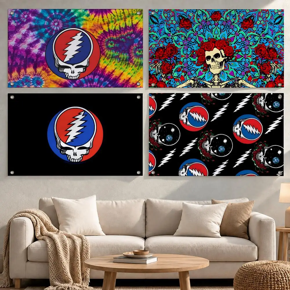 Band Grateful Dead Flags wall flag fabric hanging flag room decor apartment living room photo corner