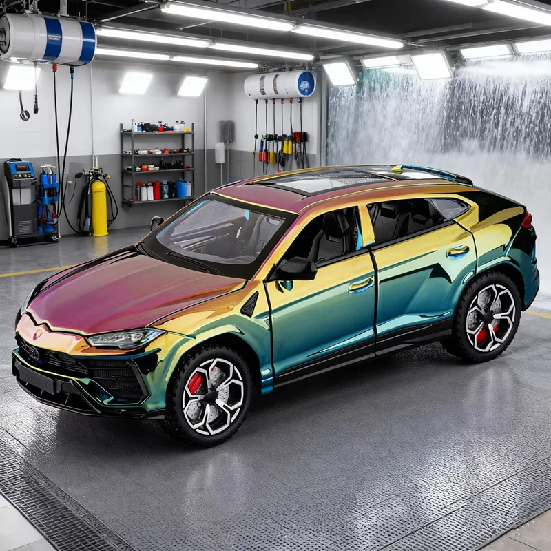 

1:24 URUS SUV, гальваническая модель спортивного автомобиля из сплава, литая под давлением металлическая гоночная машина, модель автомобиля, имитация звука, свет, детская игрушка в подарок