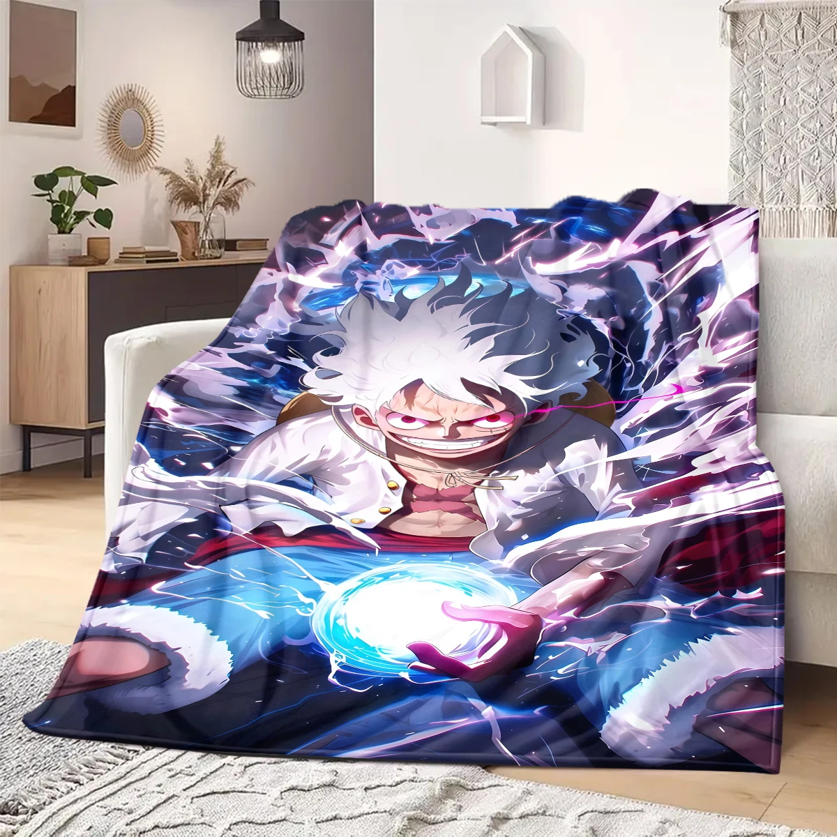 ONE PIECE GEAR 5 Print Blanket Warm Comfortable Flannel Blanket Suitable for Bedrooms,Sofas, Beds,Chairs,Travel -QIAO92