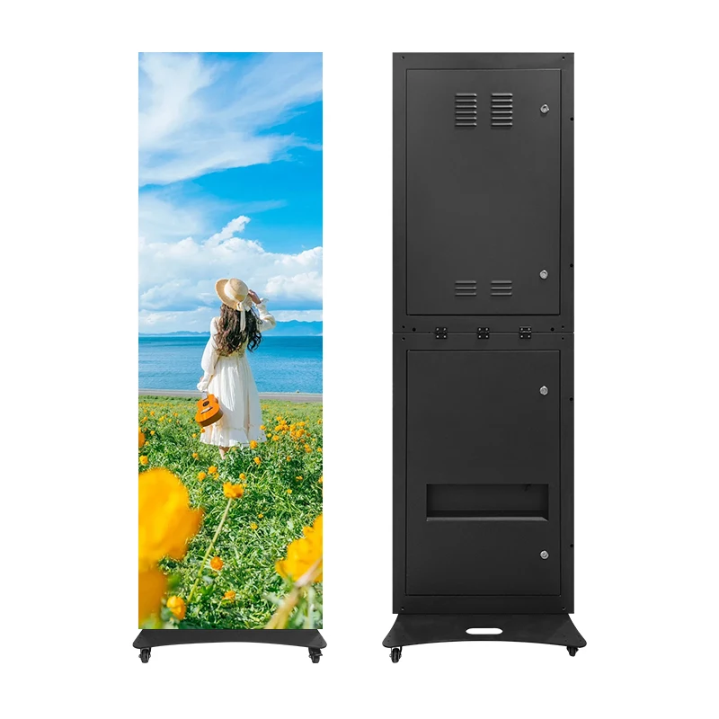 Vishow5.0 Portable Outdoor P4 Folding Advertising Screen 640*1920 Store And Supermarket High-definition Advertising Machine
