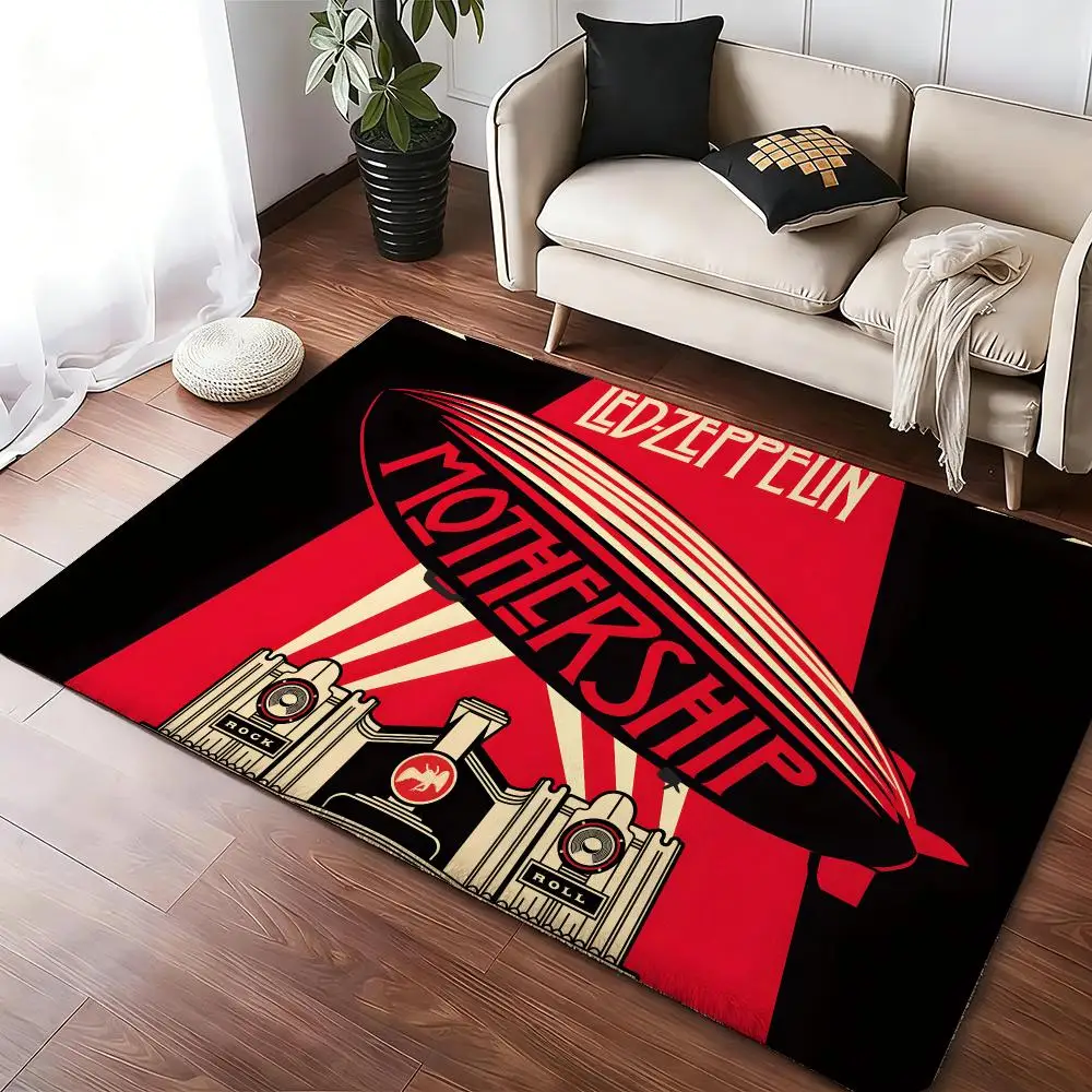 Led Zep-pelin Floor Mat Soft Thickened Absorbent Non-Slip Bedroom Living Room Door Mat Home Decor Flannel Rugs