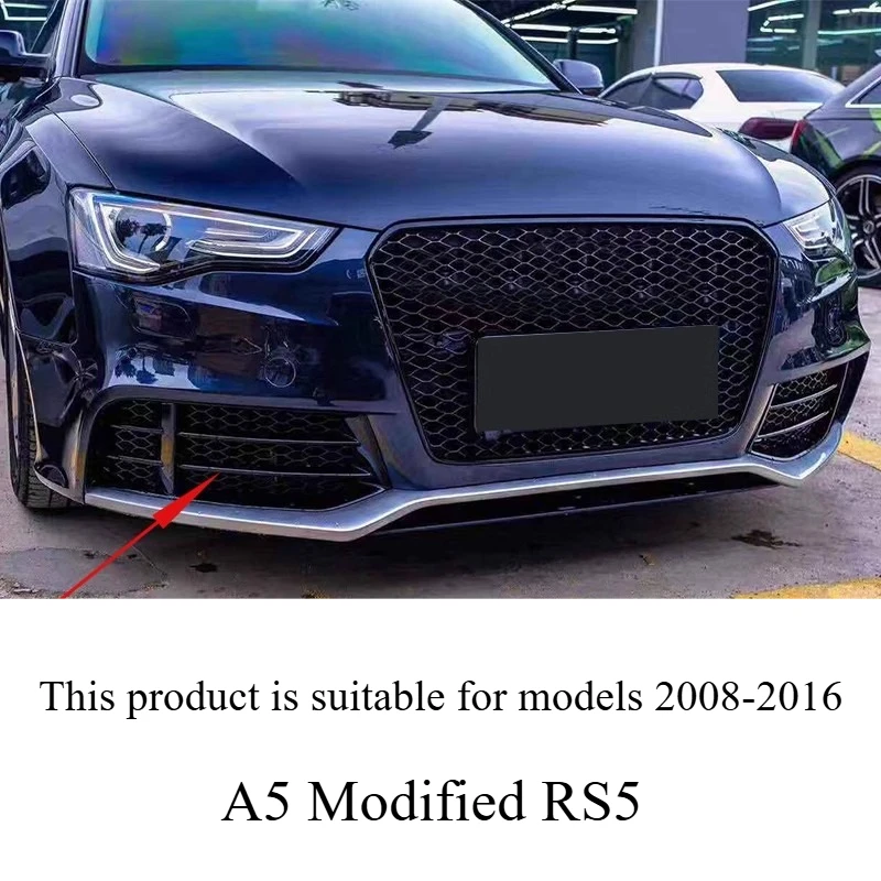 Car Front Bumper Grille for Audi A5 S5 Refit RS5 2008-2016 Honeycomb Mesh Fog Light Grill Lamp Frame 8T0807681 Body Kit Guard