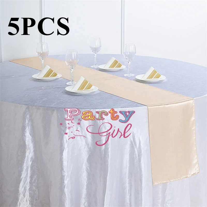 5pcs Lot Satin Table Runner Autumn Table Runner For Dining Table Christmas Wedding Decoration Red chemble mariage