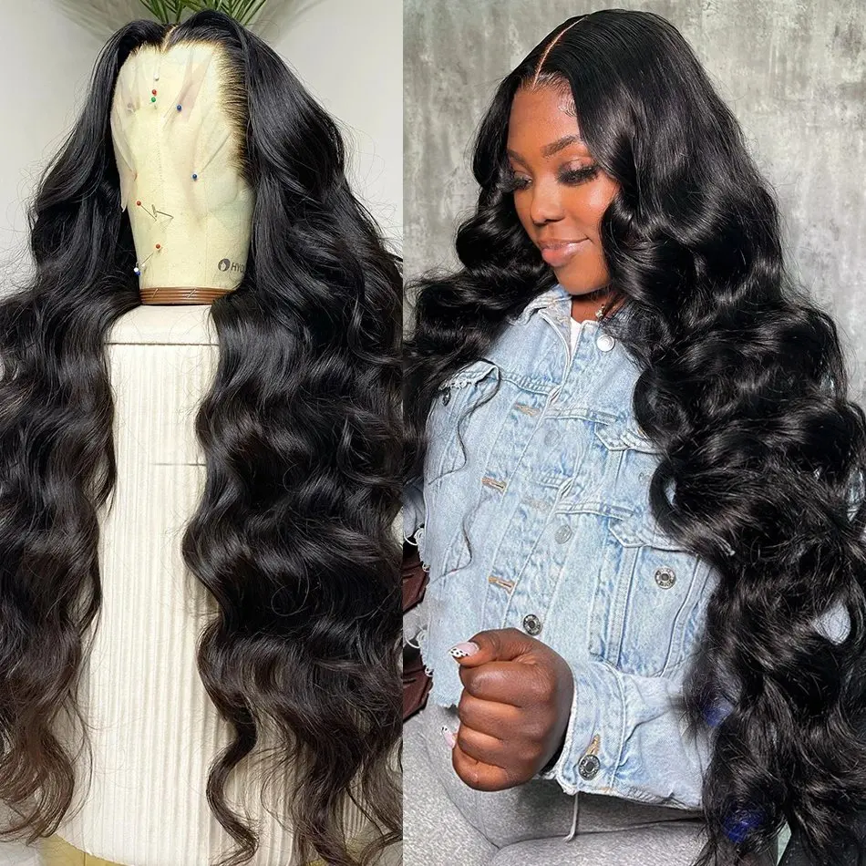 Rosabeauty Body Wave Long 13X6 Transparent Lace Frontal Wig 13X4 HD Front Human Hair Nature Color 5X5 Glueless Wig 250 Density