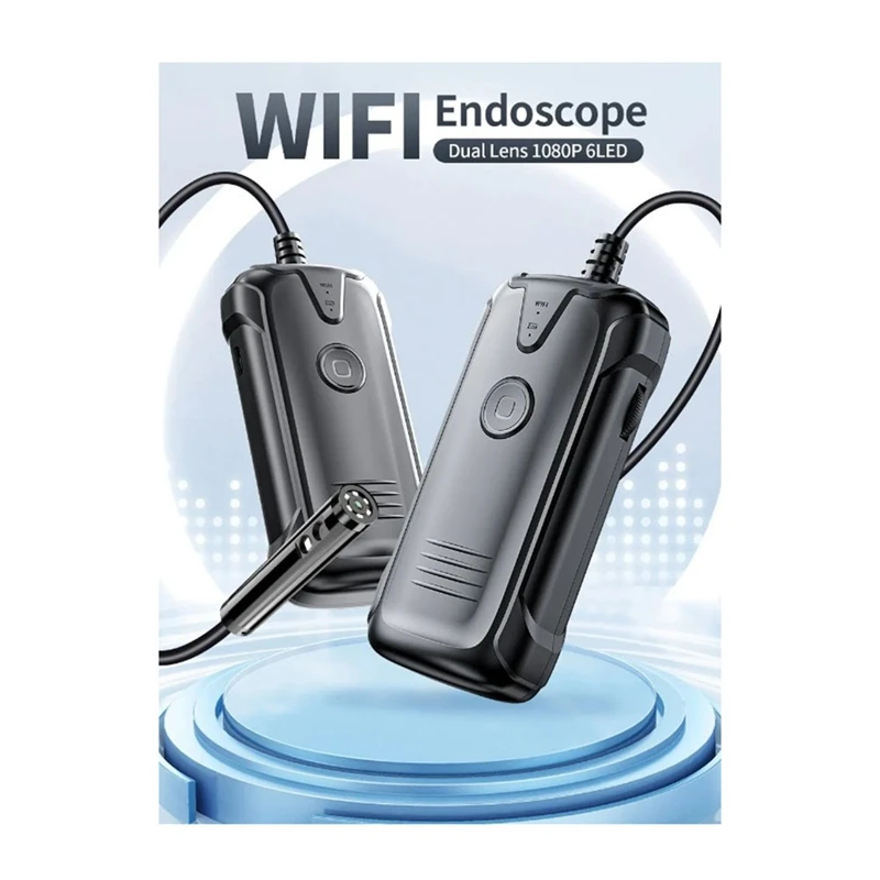 8Mm Dubbele Lens Wifi Endoscoop 1080P Scoop Slang Camera Met 6 Led Ip67 Waterdichte Inspectie Camera Voor Android/Ios Telefoon Duurzaam