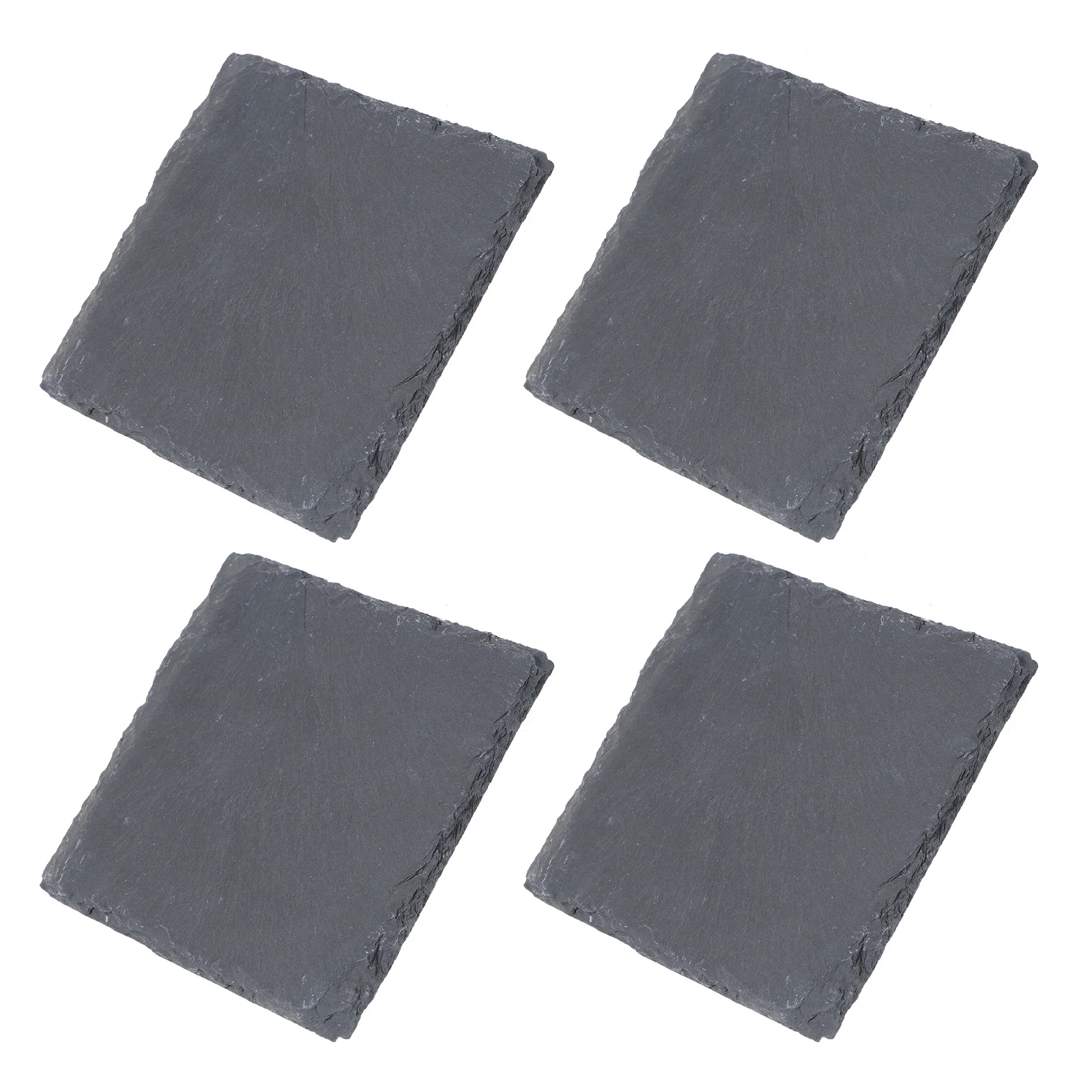 

4pcs 10*10Cm Natural Drink Coasters Black Heat Resistant Anti Slip Cup Mat For Home Cafe Tea Table Protection Glass