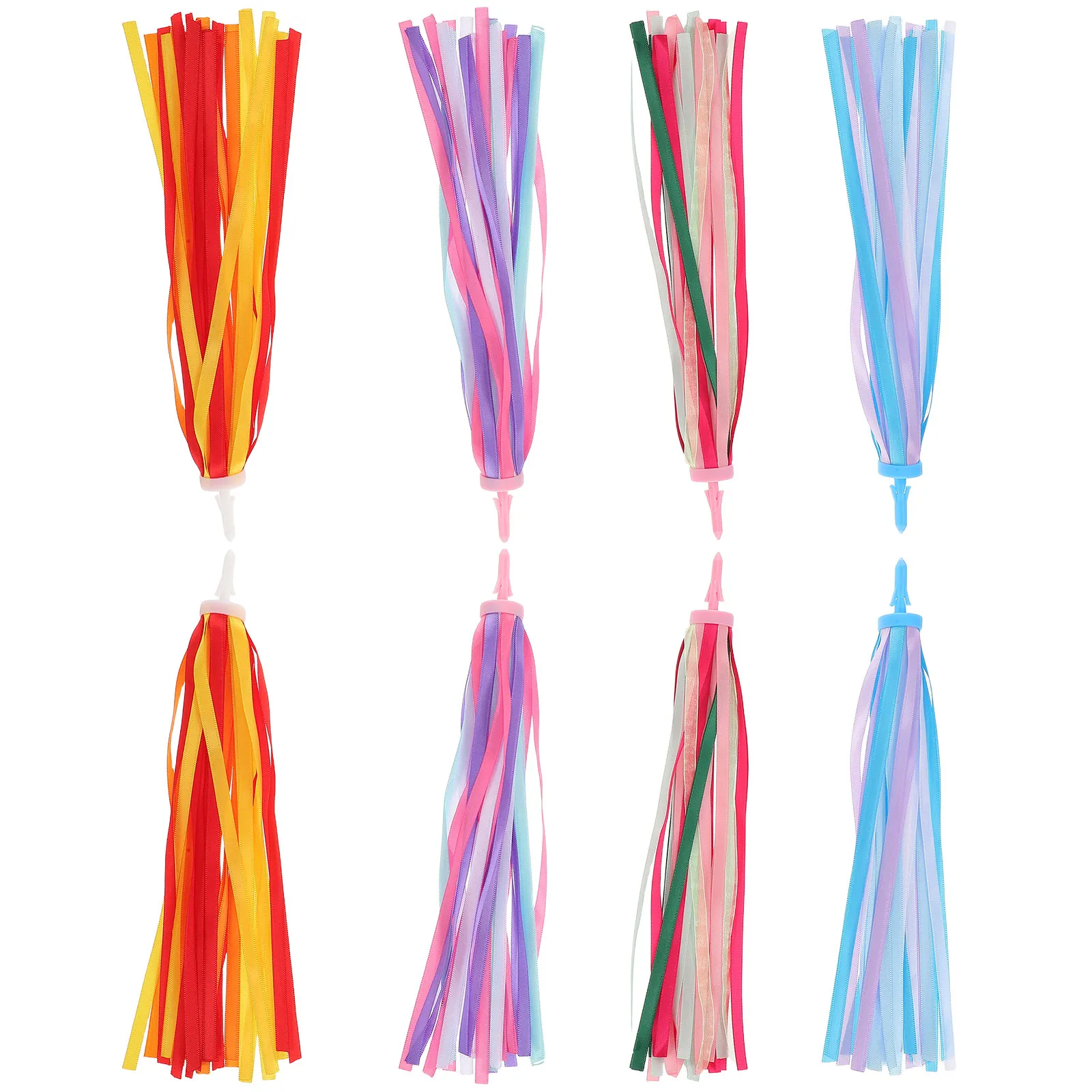 

4 пары ярких ленточных бахромок для руля велосипеда и самоката, для самостоятельного дизайна, улучшают видимость и безопасность