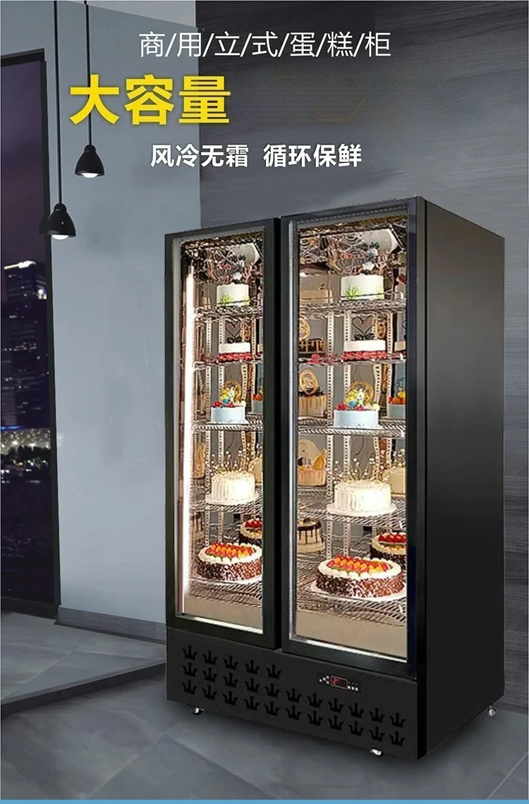 vertical baking refrigerated display cabinet dessert food fresh-keeping cabinet air-cooled refrigerator commercial freezer
